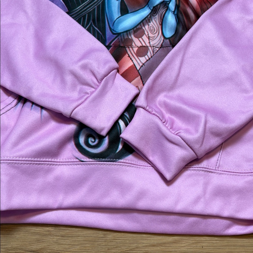 Zootop Bear Nightmare Before Christmas Pink Graphic Printed Hoodie Women’s L - Picture 7 of 14